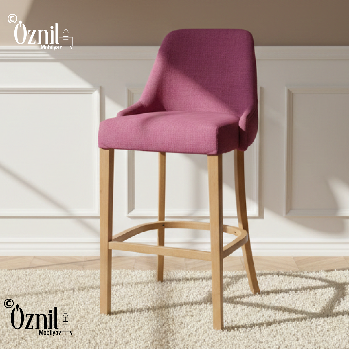 Bar Chair - Pink - Oznil Mobilya اوزنيل موبيليا